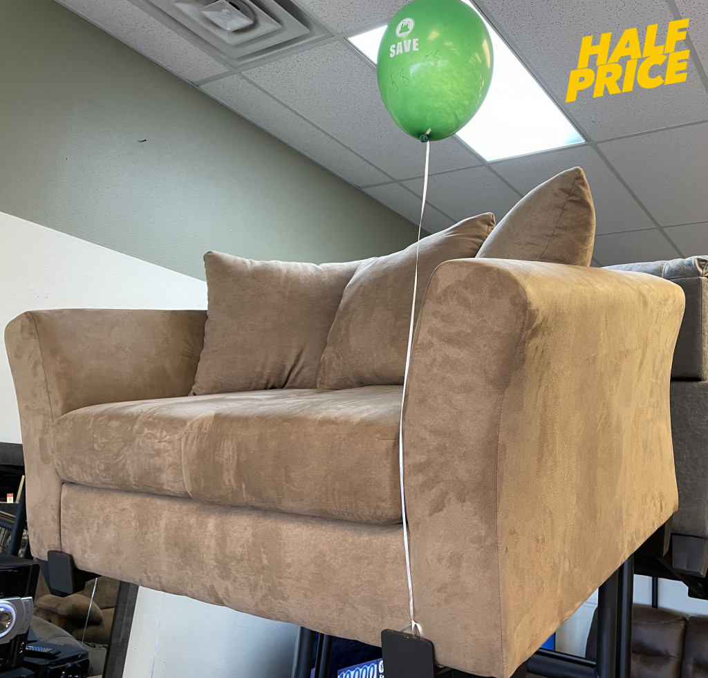Tan Microfiber Loveseat